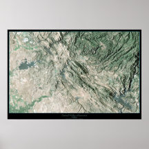 Central Valley Reservoirs, CA satellite poster