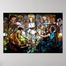 Centre 3rd Education Tiffany Stained Glass Canvas Print