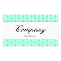 Centre Band - Script - Fish Scale Pattern Business Card Templates