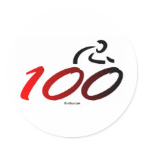 Century bike ride round sticker
