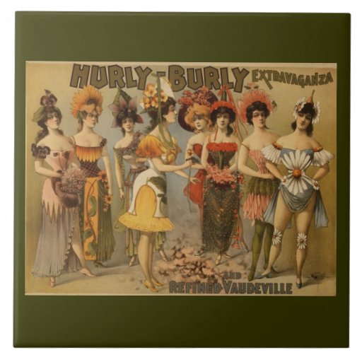 Ceramic Tile - Vintage Sisters in Vaudeville