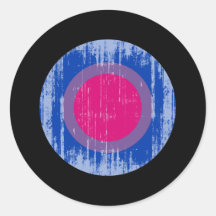 Cercle bisexuel distressed.png de fierté autocollants ronds