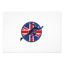 Cercle britannique de drapeau de début de sprinter invitation personnalisée