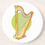 Cercle de vert d'harpe de pédale derrière la musiq dessous de verre