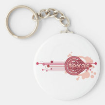 Cercle graphique rose le Texas Keychain Porte-clefs
