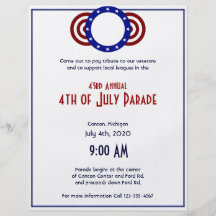Cercle patriotique 4 juillet des étoiles prospectus en couleur