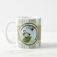Cercles, feuille, rayures et tasse de bébé de sing