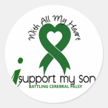 Cerebral Palsy I Support My Son Round Sticker