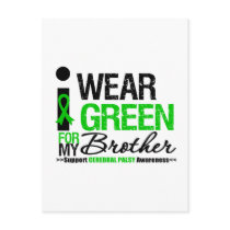 Cerebral Palsy I Wear Green Ribbon For My Brother Postcards