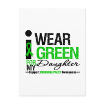Cerebral Palsy I Wear Green Ribbon For My Daughter Post Card