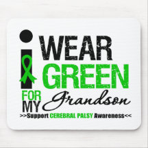 Cerebral Palsy I Wear Green Ribbon For My Grandson Mouse Pads