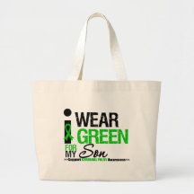 Cerebral Palsy I Wear Green Ribbon For My Son Bags