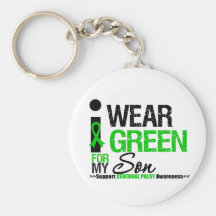 Cerebral Palsy I Wear Green Ribbon For My Son Keychains
