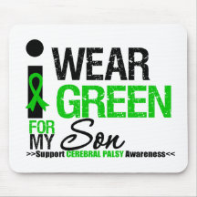 Cerebral Palsy I Wear Green Ribbon For My Son Mouse Mat
