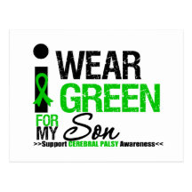 Cerebral Palsy I Wear Green Ribbon For My Son Postcards