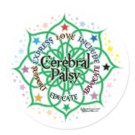 Cerebral Palsy Lotus Round Sticker
