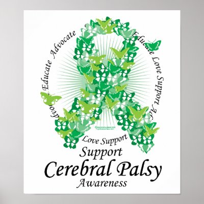 Cerebral Palsy Ribbon of Butterflies Posters by fightcancertees