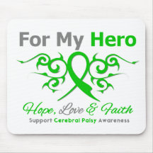 Cerebral Palsy Tribal Ribbon Hero Mouse Pads