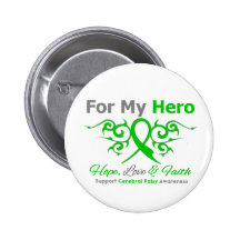 Cerebral Palsy Tribal Ribbon Hero Pinback Buttons