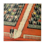 Cérémonie de mariage vintage, nouveaux mariés de m carreaux en céramique