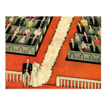 Cérémonie de mariage vintage, nouveaux mariés de m cartes postales