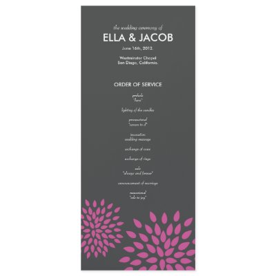 Ceremony Program // Posh Petals // Fuchsia Custom Invitations by modernweddings