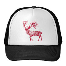 Cerfs communs rouges de Noël avec des flocons de n Casquettes De Camionneur