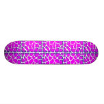 Cerise Pink Pattern Skate Board