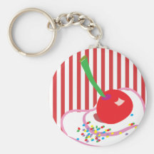 Cerise sur le porte - clé supérieur porte-clef
