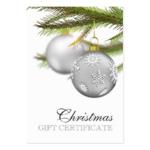Certificat-prime de Noël Cartes De Visite Personnelles