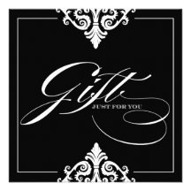 Certificat-prime noir et blanc chic invitations