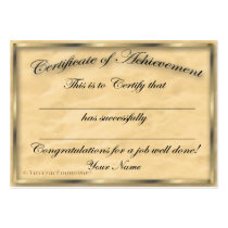 Certificate of Achievement Chubby Card Business Card Template