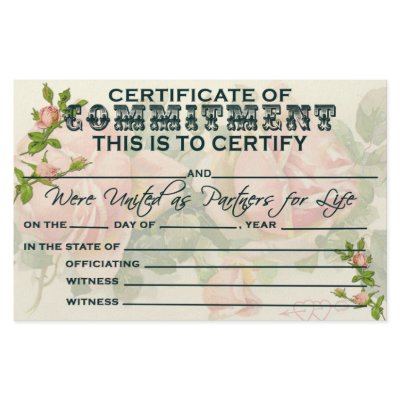 Certificate of Commitment Stationery Design by CustomizeACard
