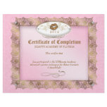 Certificate of Completion Diploma Beauty Makeup Letterhead Template