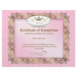 Certificate of Completion Diploma Beauty Pink Letterhead Template