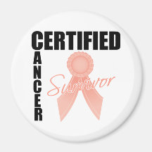 Certified Cancer Survivor - Uterine Cancer Fridge Magnets