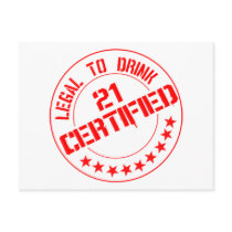 Certified Now 21 Legal to Drink Postcards