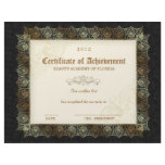 Certifiicate of Achievement Diploma Beauty Black letterhead