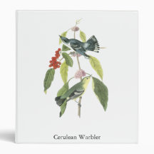 Cerulean Warbler, John Audubon 3 Ring Binders