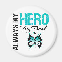 Cervical Cancer Always My Hero My Friend Refrigerator Magnet