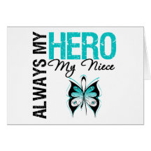 Cervical Cancer Always My Hero My Niece Greeting Cards