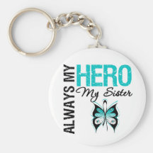 Cervical Cancer Always My Hero My Sister Key Chains
