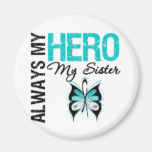Cervical Cancer Always My Hero My Sister Refrigerator Magnet