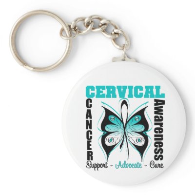 Cervical Cancer Awareness Butterfly Keychain by giftsforawareness