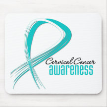 Cervical Cancer  Awareness Grunge Ribbon Mouse Pad