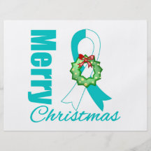 Cervical Cancer Awareness Merry Christmas Ribbon Flyer
