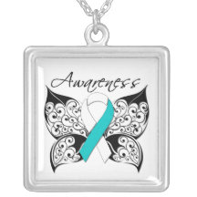 Cervical Cancer Awareness Tattoo Butterfly Pendants
