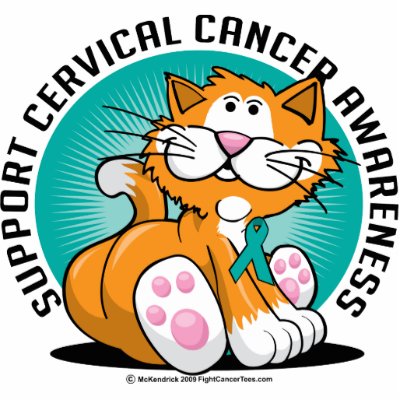 Cervical Cancer Cat Photo Cut Out by fightcancertees