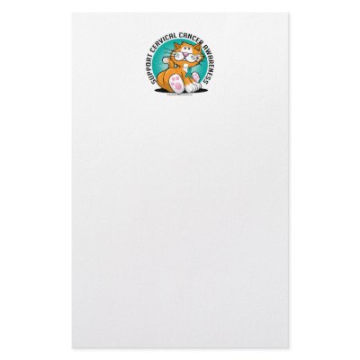 Cervical Cancer Cat Stationery Paper by fightcancertees