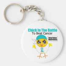 Cervical Cancer Chick In the Battle to Beat Cancer Keychains